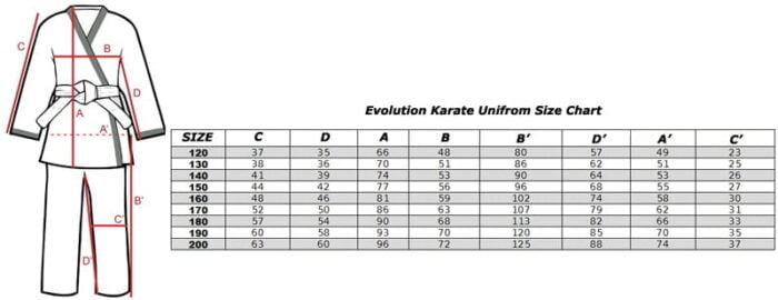 size-chart-karate-uniform